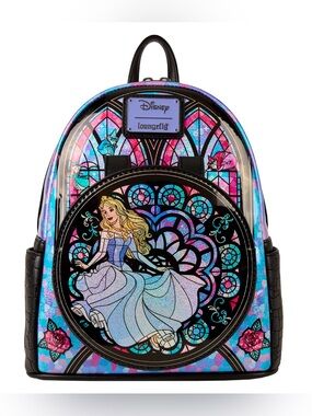 Loungefly Disney Princess Stained Glass Sleeping Beauty Mini Backpack NWT